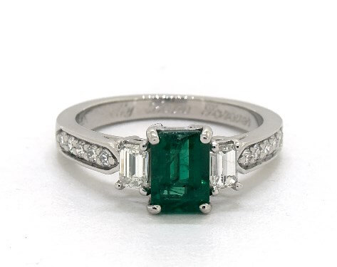 1.06 carat green emerald ring on James Allen