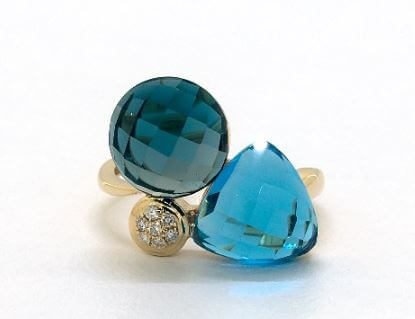 blue topaz with the diamond ring