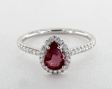 pear-shaped red ruby ring at James Allen