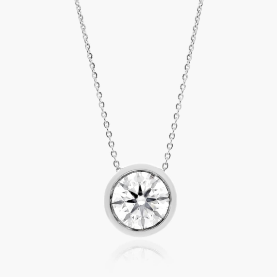 White Gold Bezel Diamond Pendant